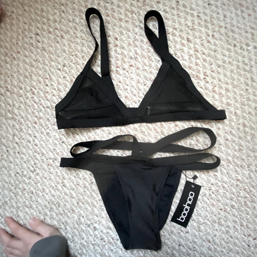 Black mesh bikini